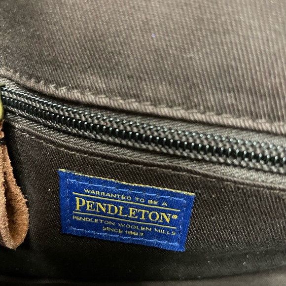 Red and Brown Pendleton Wool Leather Crossbody - Picture 6 of 6